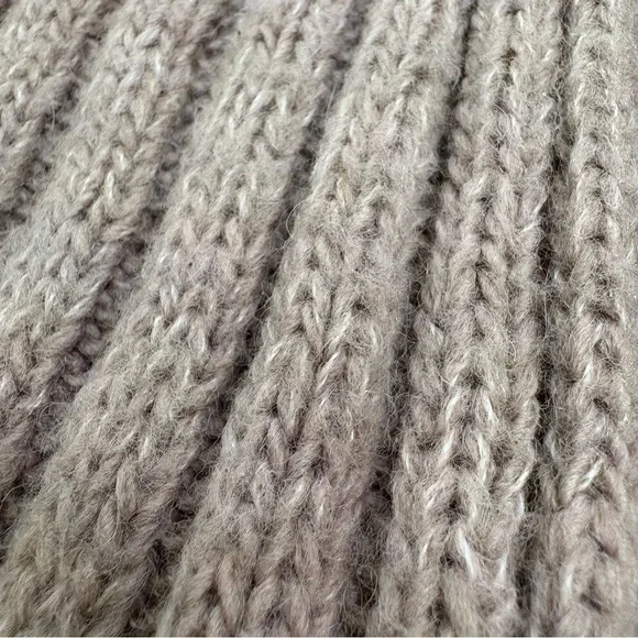 MADE IN ITALY Artsy Minimalist Lagenlook Mohair Wool Blend Ribbed Open Cardigan - Picture 13 of 14